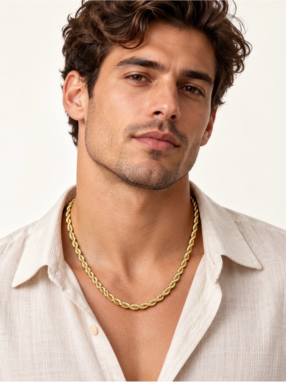 Gold Rope Chain Necklace for Men - Elegant Everyday Jewelry